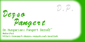 dezso pangert business card